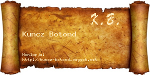 Kuncz Botond névjegykártya